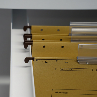Stahl-Hängeregisterschrank (4 Schübe) – Einbahnig in Signalweiß