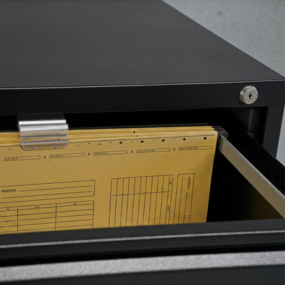Stahl-Hängeregisterschrank (2 Schübe) – Einbahnig in Tiefschwarz