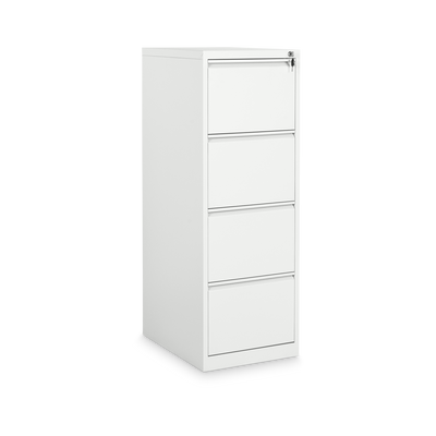 Stahl-Hängeregisterschrank (4 Schübe) – Einbahnig in Signalweiß