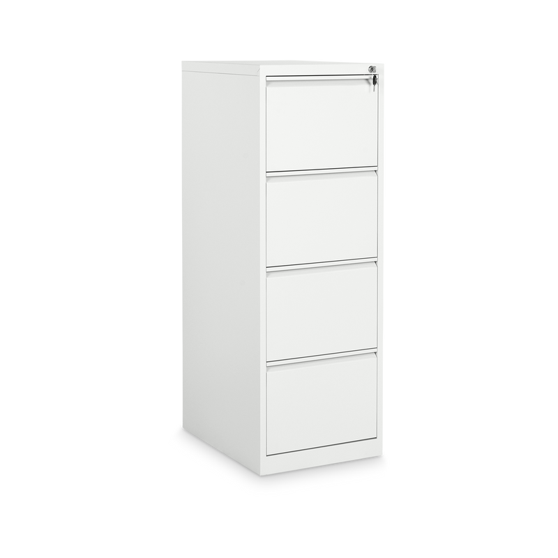 Stahl-Hängeregisterschrank (4 Schübe) – Einbahnig in Signalweiß