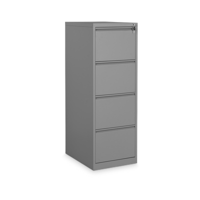 Stahl-Hängeregisterschrank (4 Schübe) – Einbahnig in Weißaluminium