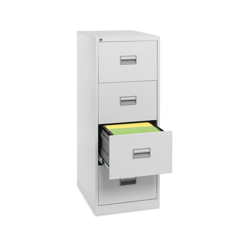 Stahl-Hängeregisterschrank (4 Schübe) – Einbahnig mit Griffen