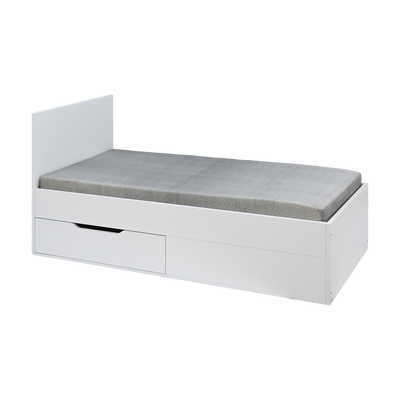 Holzbett mit Schublade – 90 × 200 cm – Weiß