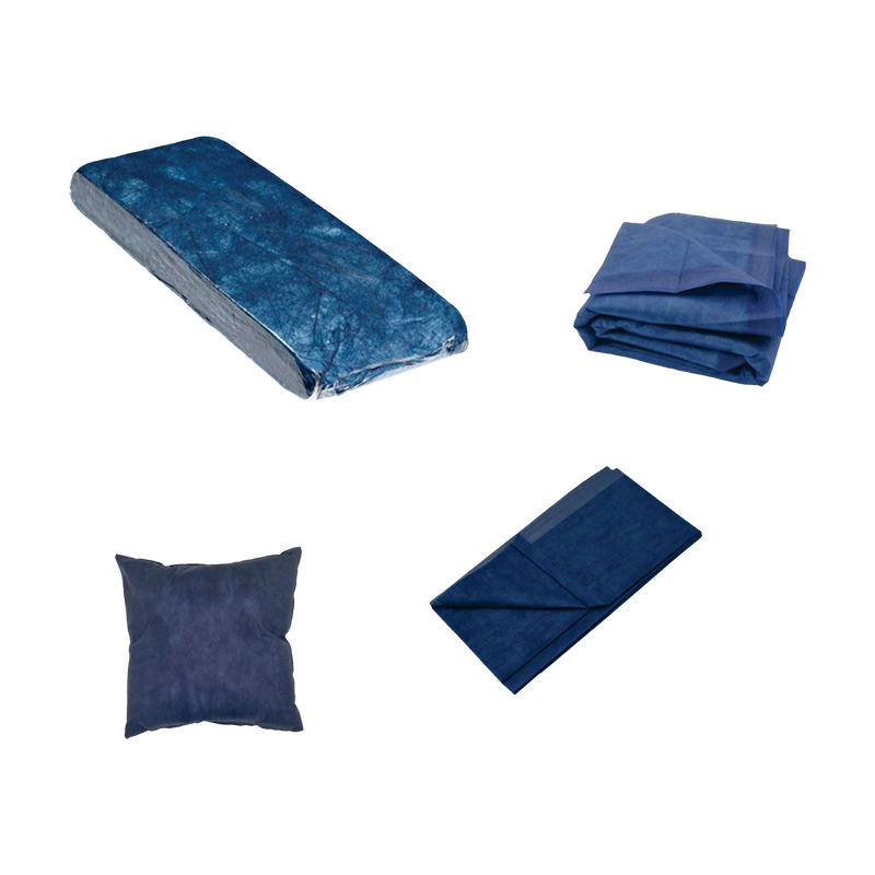 Katastrophenschutz-Set mit Einmalkissen, Decke und Laken