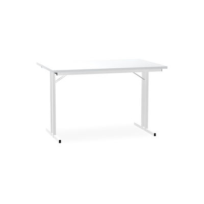 Klapptisch mit T-Fuß – Gestell in Signalweiß