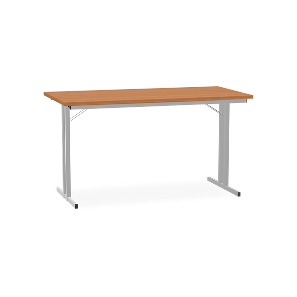 Klapptisch mit T-Fuß – Gestell in Lichtgrau