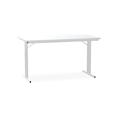 Klapptisch mit T-Fuß – Gestell in Signalweiß