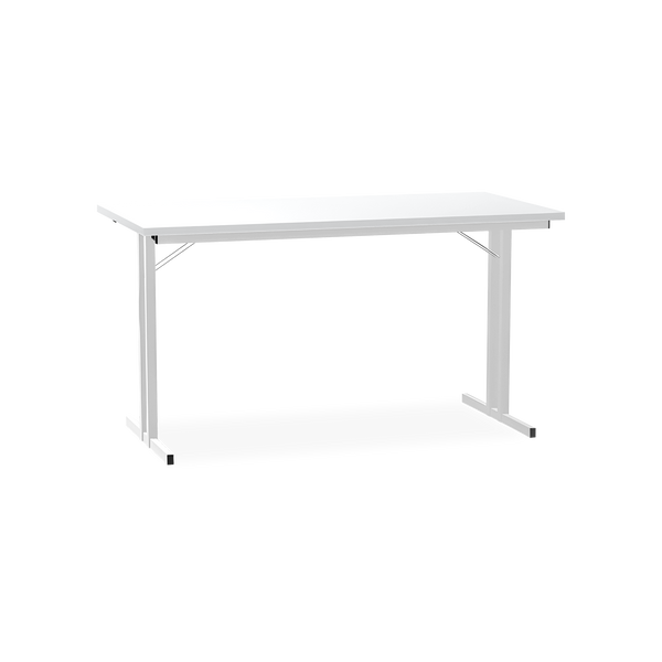 Klapptisch mit T-Fuß – Gestell in Signalweiß