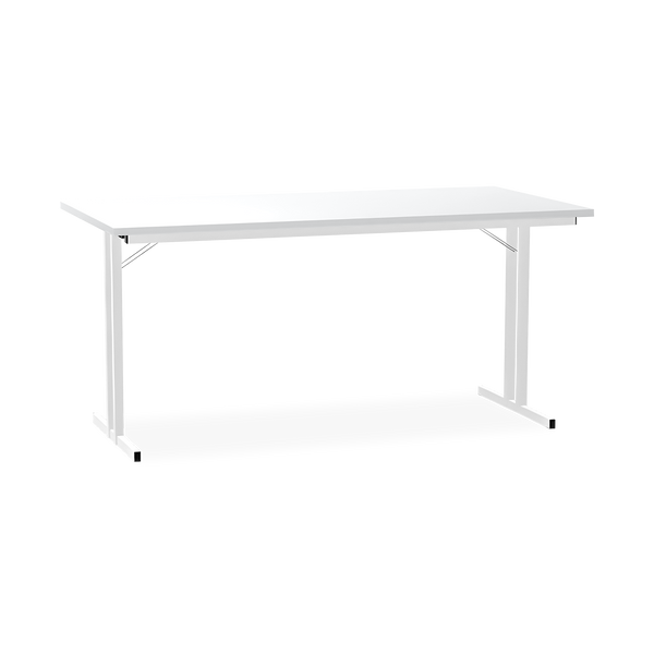 Klapptisch mit T-Fuß – Gestell in Signalweiß