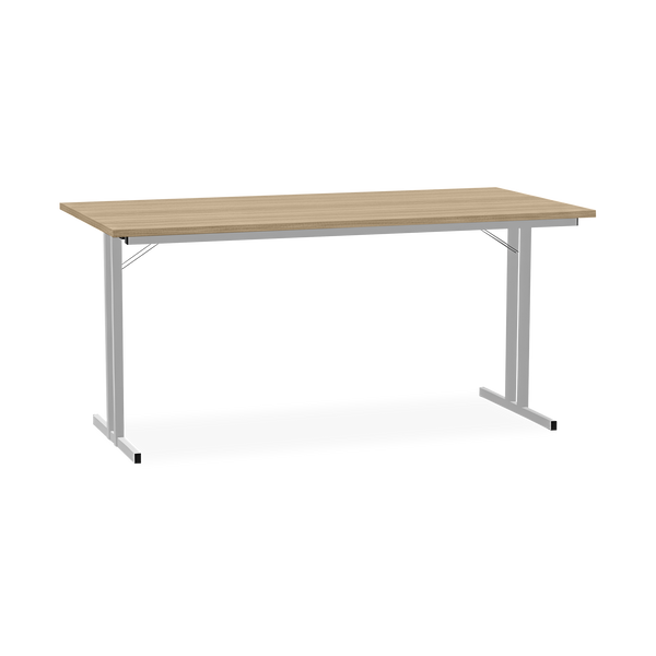 Klapptisch mit T-Fuß – Gestell in Weißaluminium