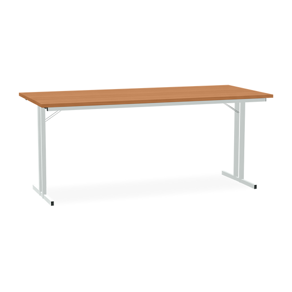 Klapptisch mit T-Fuß – Gestell in Lichtgrau