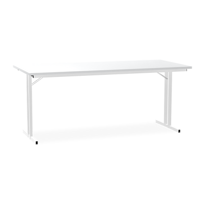 Klapptisch mit T-Fuß – Gestell in Signalweiß