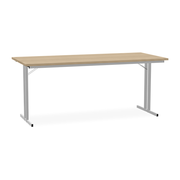 Klapptisch mit T-Fuß – Gestell in Weißaluminium