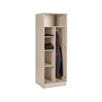 Kleider- & Wäscheschrank (1-Türe) | Komplett Holz (Ahorn)