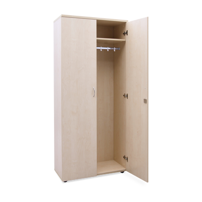 Kleider- & Wäscheschrank (2-Türen) | Komplett Holz (Ahorn)