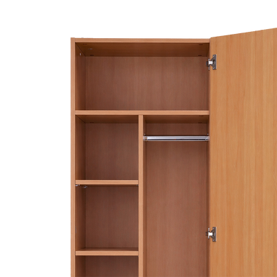 Kleider- & Wäscheschrank (1-Türe) | Komplett Holz (Buche)