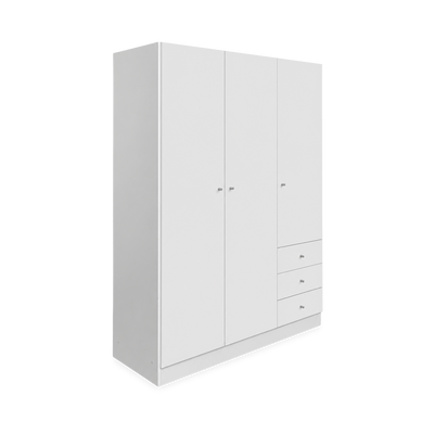 Holz-Kleider-Wäscheschrank – 1500 x 500 x 1770 mm – Weiß
