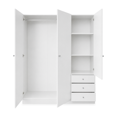 Holz-Kleider-Wäscheschrank – 1500 x 500 x 1770 mm – Weiß