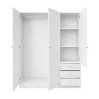 Holz-Kleider-Wäscheschrank – 1500 x 500 x 1770 mm – Weiß