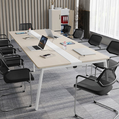 Konferenztisch | Helle Pflaume Dekor mit optionalem Kabelkanal