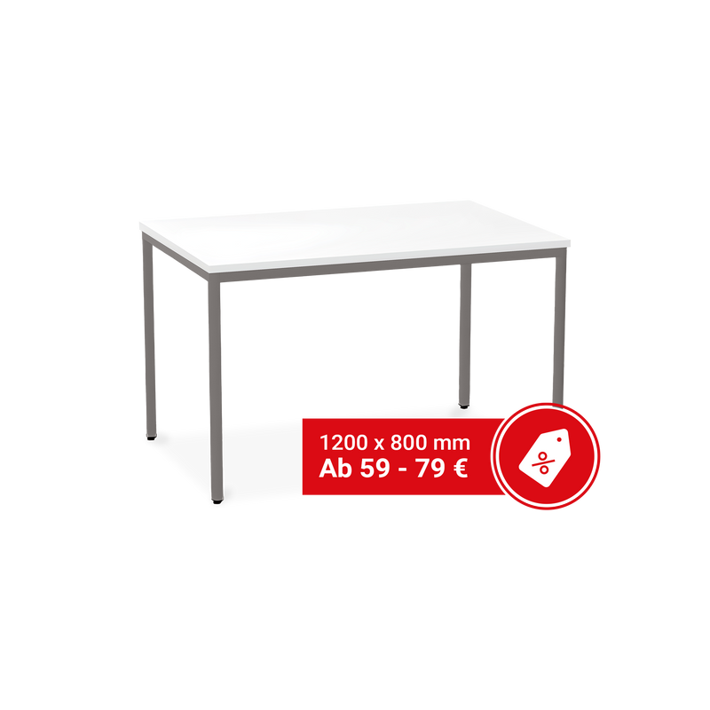 Besprechungstisch in verschiedenen Größen – G: Weißaluminium