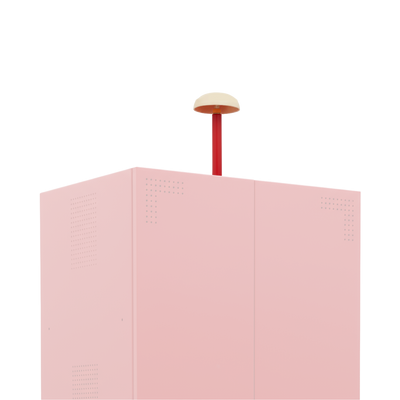 Helmhalter für Metallspind mit Sitzbank