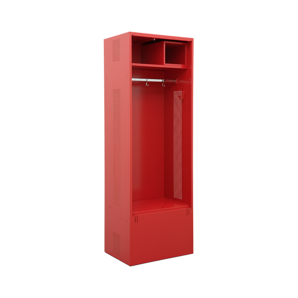 Metallspind mit Sitzbank und Klappbox