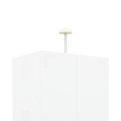 Helmhalter für Metallspind mit Sitzbank