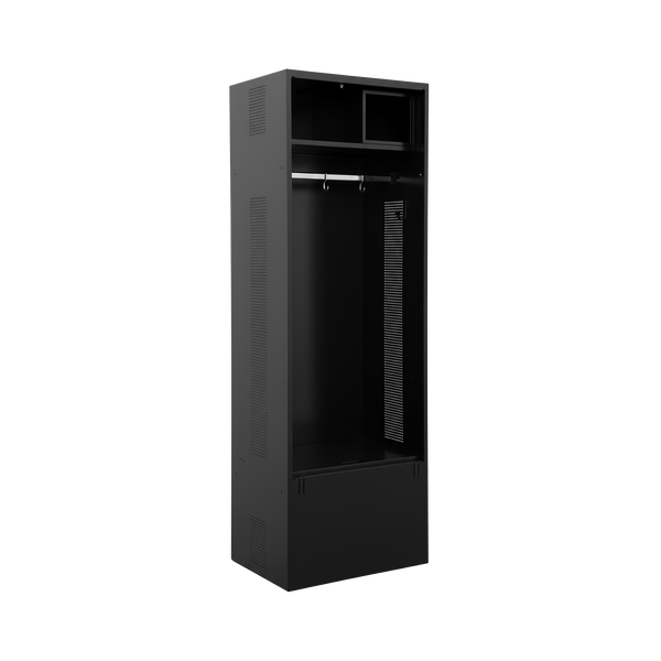 Metallspind mit Sitzbank und Klappbox