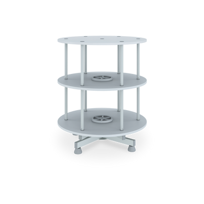 Ordnerdrehsäule (2-5 Ebenen) aus Holz in Grau