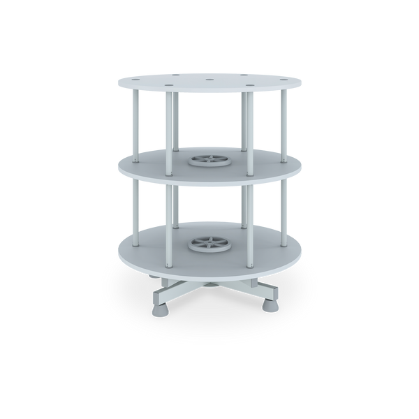 Ordnerdrehsäule (2-5 Ebenen) aus Holz in Grau