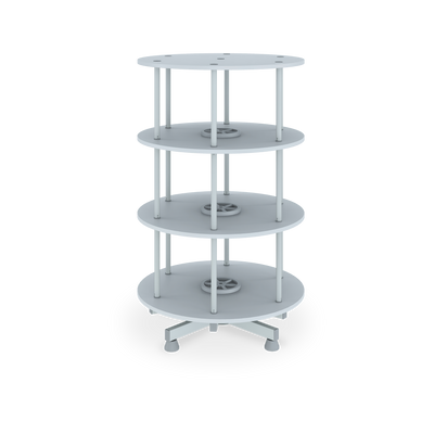 Ordnerdrehsäule (2-5 Ebenen) aus Holz in Grau