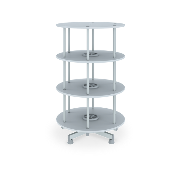 Ordnerdrehsäule (2-5 Ebenen) aus Holz in Grau