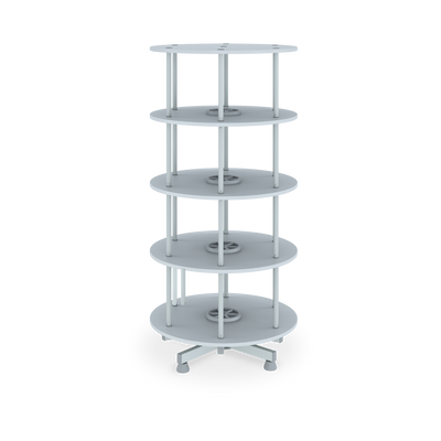 Ordnerdrehsäule (2-5 Ebenen) aus Holz in Grau