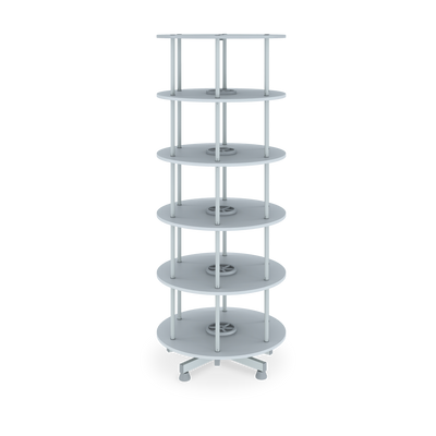 Ordnerdrehsäule (2-5 Ebenen) aus Holz in Grau