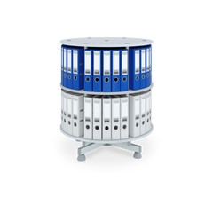 Ordnerdrehsäule (2-5 Ebenen) aus Holz in Grau