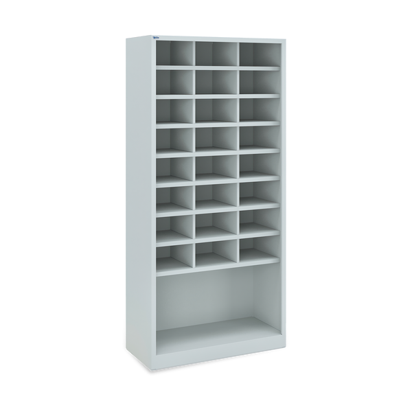 Kleinteileregal Stahl (18/24/36 Fächer) Lichtgrau