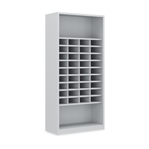 Kleinteileregal Stahl (18/24/36 Fächer) Lichtgrau