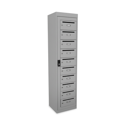 Stahl-Postverteilerschrank 10 Fächer mit Zentraltür