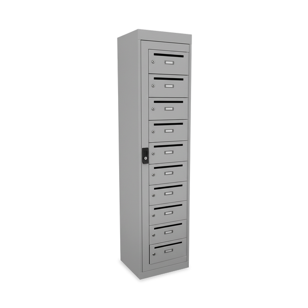 Stahl-Postverteilerschrank 10 Fächer mit Zentraltür