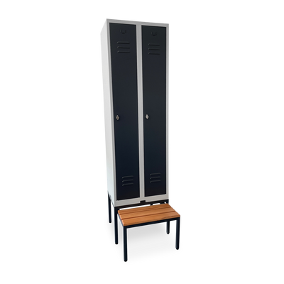 Premium-Spind mit ausziehbarer Sitzbank | 2, 3 oder 4 Abteile