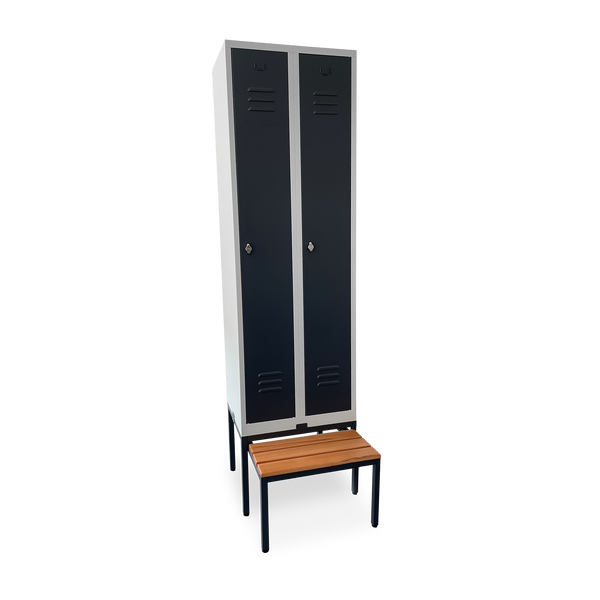 Premium-Spind mit ausziehbarer Sitzbank | 2, 3 oder 4 Abteile