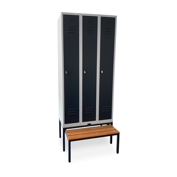 Premium-Spind mit ausziehbarer Sitzbank | 2, 3 oder 4 Abteile