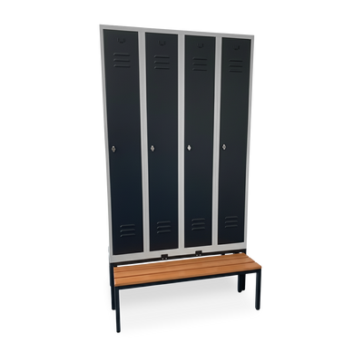 Premium-Spind mit ausziehbarer Sitzbank | 2, 3 oder 4 Abteile