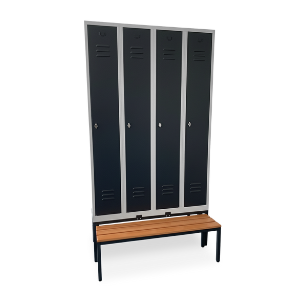 Premium-Spind mit ausziehbarer Sitzbank | 2, 3 oder 4 Abteile