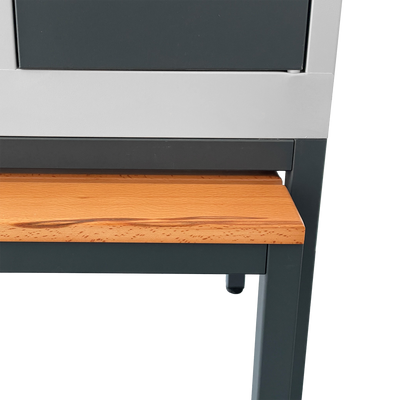 Premium-Spind mit ausziehbarer Sitzbank | 2, 3 oder 4 Abteile