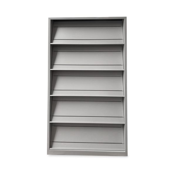 Prospektschrank aus Stahl mit 5 Schrägfachböden