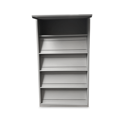 Prospektschrank aus Stahl mit 5 Schrägfachböden