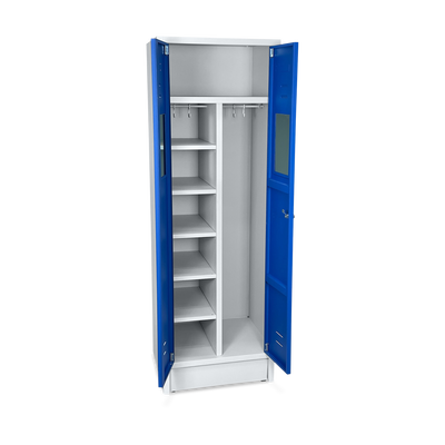 Kleiderspind (600 mm) SW-Trennung mit Spiegel & 5 Fachböden