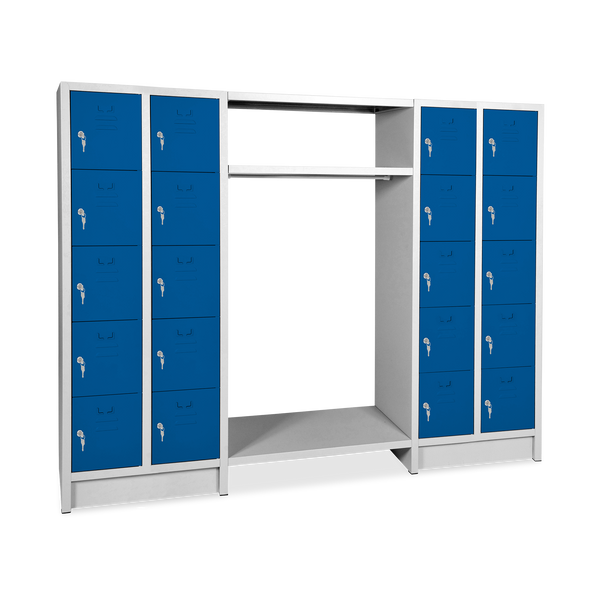 Schließfachgarderobe (20-Fächer) – Korpus in Lichtgrau